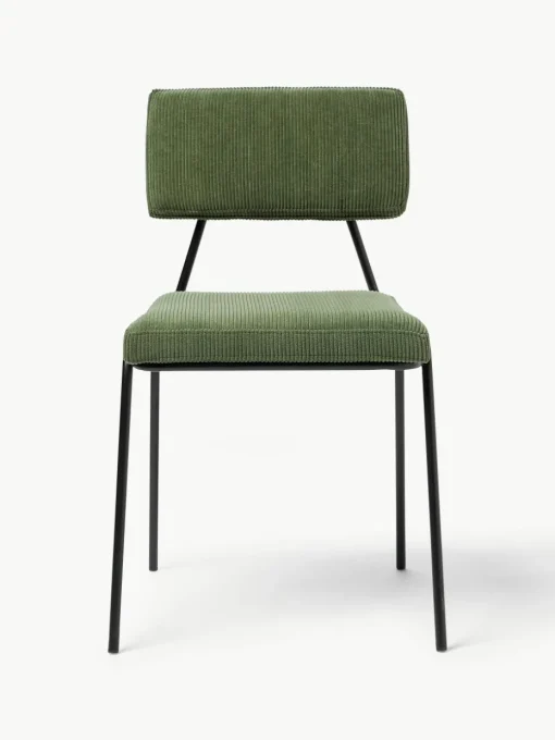 Corduroy gestoffeerde stoelen Mats, 2 stuks