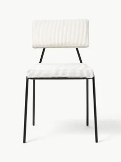 Corduroy gestoffeerde stoelen Mats, 2 stuks