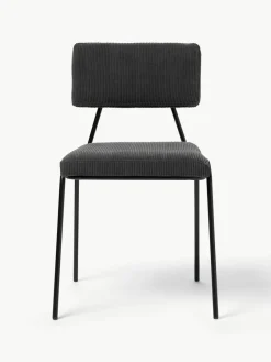 Corduroy gestoffeerde stoelen Mats, 2 stuks