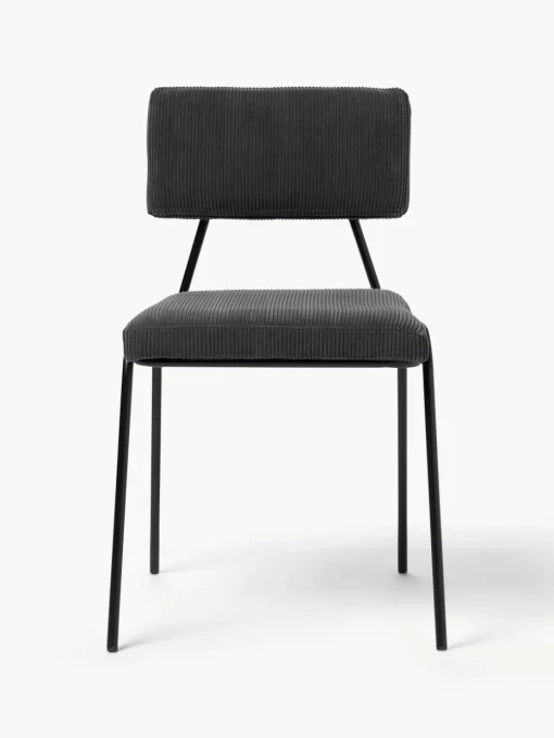 Corduroy gestoffeerde stoelen Mats, 2 stuks