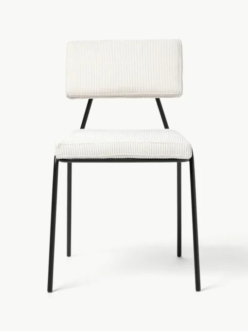 Corduroy gestoffeerde stoelen Mats, 2 stuks
