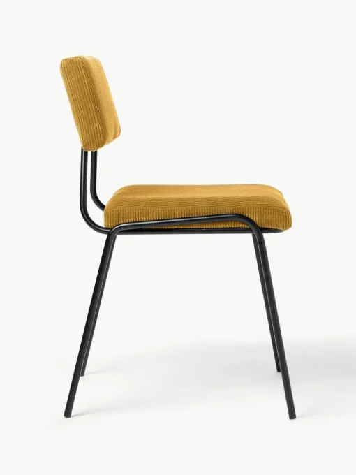 Corduroy gestoffeerde stoelen Mats, 2 stuks