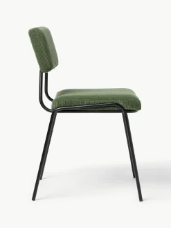 Corduroy gestoffeerde stoelen Mats, 2 stuks