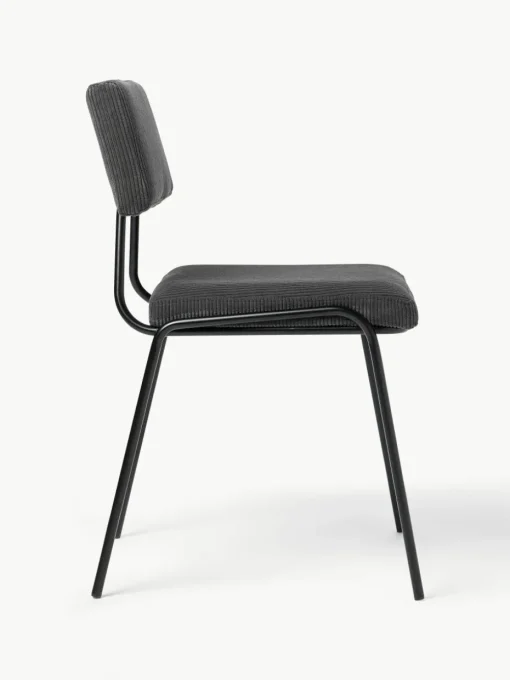 Corduroy gestoffeerde stoelen Mats, 2 stuks