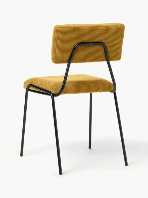 Corduroy gestoffeerde stoelen Mats, 2 stuks