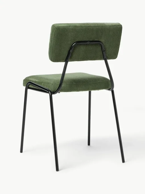 Corduroy gestoffeerde stoelen Mats, 2 stuks