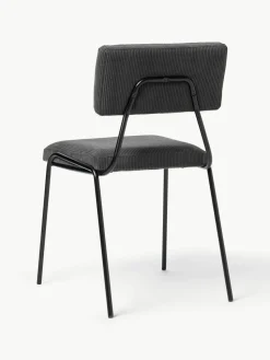 Corduroy gestoffeerde stoelen Mats, 2 stuks