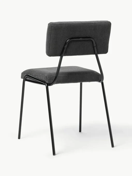 Corduroy gestoffeerde stoelen Mats, 2 stuks