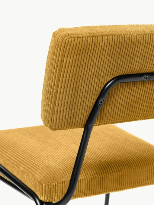 Corduroy gestoffeerde stoelen Mats, 2 stuks