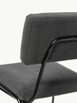 Corduroy gestoffeerde stoelen Mats, 2 stuks