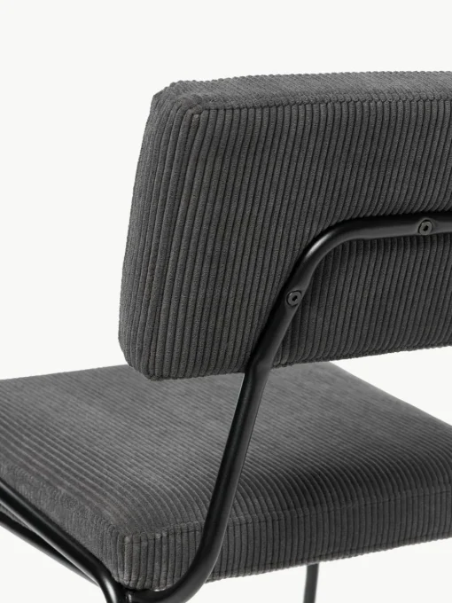 Corduroy gestoffeerde stoelen Mats, 2 stuks