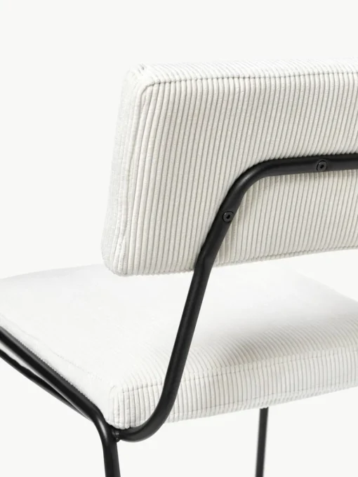 Corduroy gestoffeerde stoelen Mats, 2 stuks
