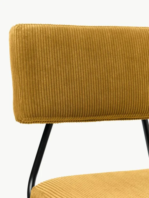 Corduroy gestoffeerde stoelen Mats, 2 stuks