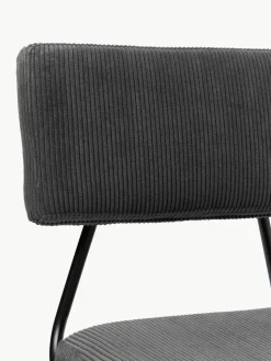 Corduroy gestoffeerde stoelen Mats, 2 stuks