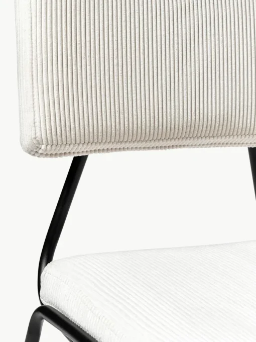 Corduroy gestoffeerde stoelen Mats, 2 stuks
