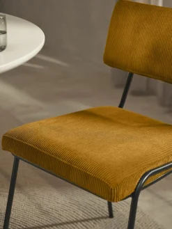 Corduroy gestoffeerde stoelen Mats, 2 stuks