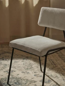Corduroy gestoffeerde stoelen Mats, 2 stuks