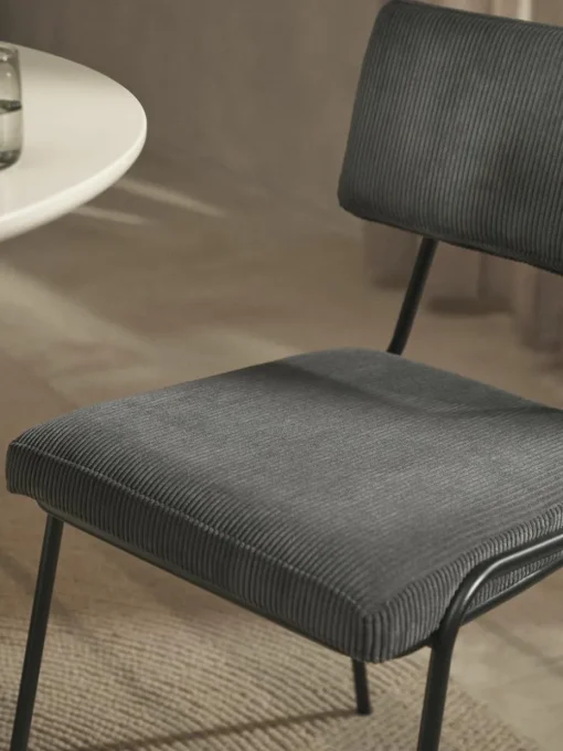Corduroy gestoffeerde stoelen Mats, 2 stuks