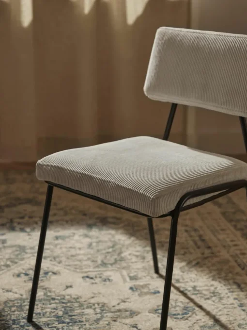 Corduroy gestoffeerde stoelen Mats, 2 stuks