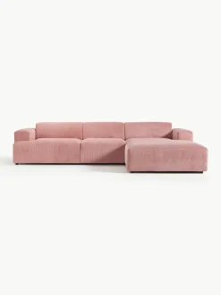 Corduroy hoekbank Melva (4-zits)