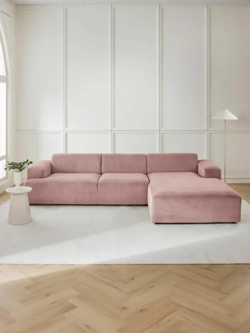 Corduroy hoekbank Melva (4-zits)