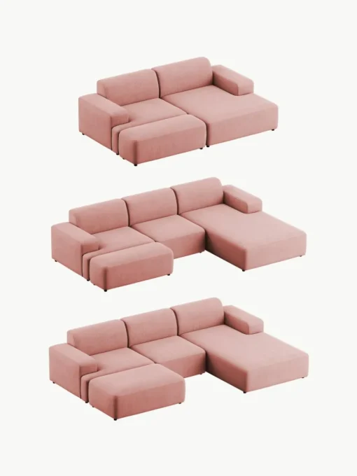 Corduroy hoekbank Melva (4-zits)
