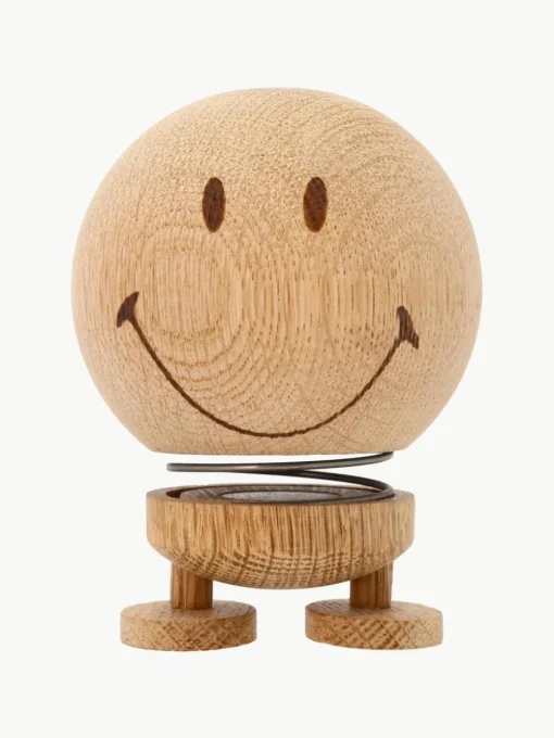 Decoratief object Hoptimist Smiley van eikenhout