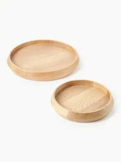 Decoratieve dienbladen Copenhagen van essenhout, set van 2