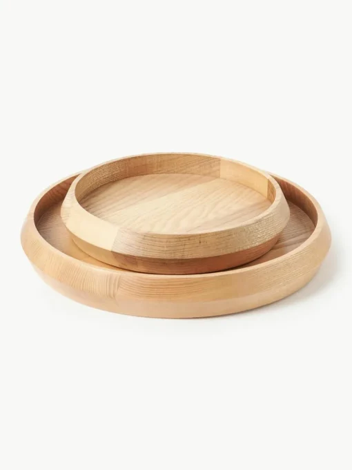 Decoratieve dienbladen Copenhagen van essenhout, set van 2