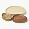 Decoratieve dienbladen Oda van mangohout, set van 3