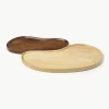 Decoratieve dienbladen Oda van mangohout, set van 2