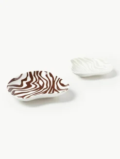 Decoratieve dienbladen Zella van porselein, set van 2