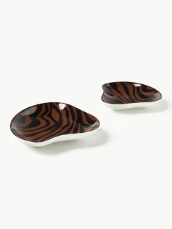 Decoratieve dienbladen Zella van porselein, set van 2