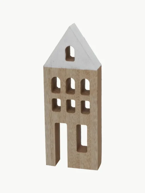 Decoratieve huisjes Towny van hout, 6 stuks