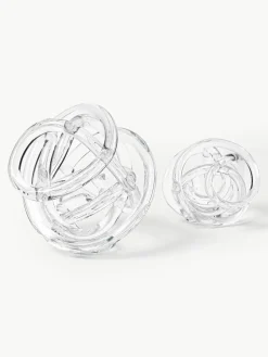 Decoratieve knoopobjecten Nola van glas, set van 2