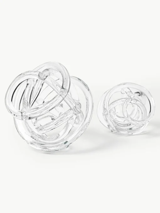 Decoratieve knoopobjecten Nola van glas, set van 2