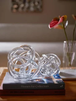 Decoratieve knoopobjecten Nola van glas, set van 2