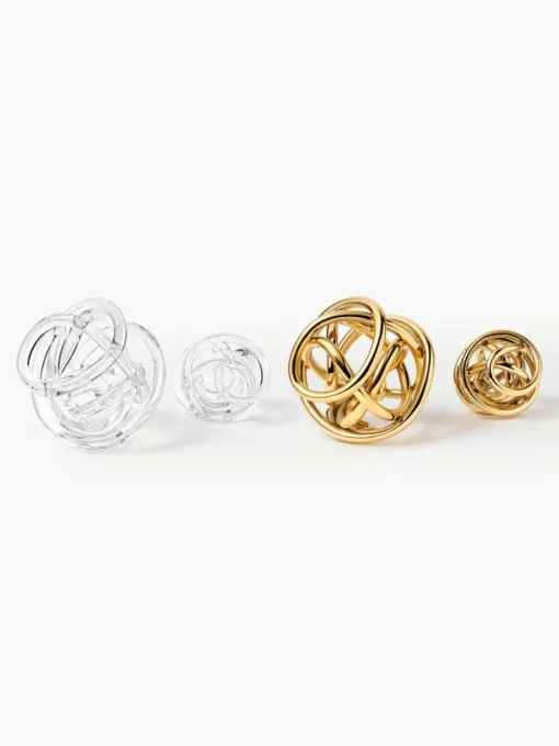 Decoratieve knoopobjecten Nola van glas, set van 2