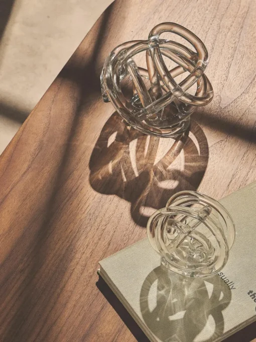 Decoratieve knoopobjecten Nola van glas, set van 2