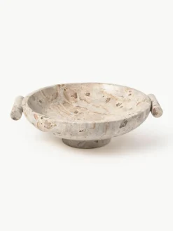 Decoratieve schaal Fossil van marmer, H 10 cm