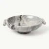 Decoratieve schaal Fossil van marmer, H 10 cm