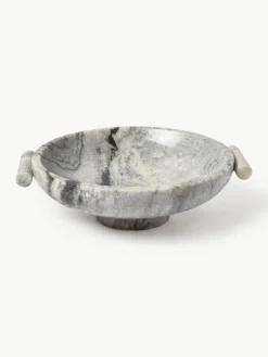 Decoratieve schaal Fossil van marmer, H 10 cm
