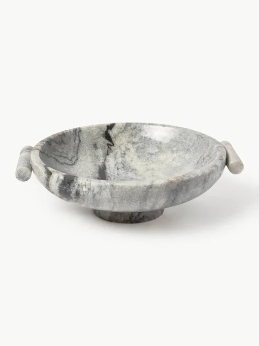 Decoratieve schaal Fossil van marmer, H 10 cm