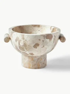 Decoratieve schaal Fossil van marmer, H 15 cm