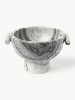 Decoratieve schaal Fossil van marmer, H 15 cm