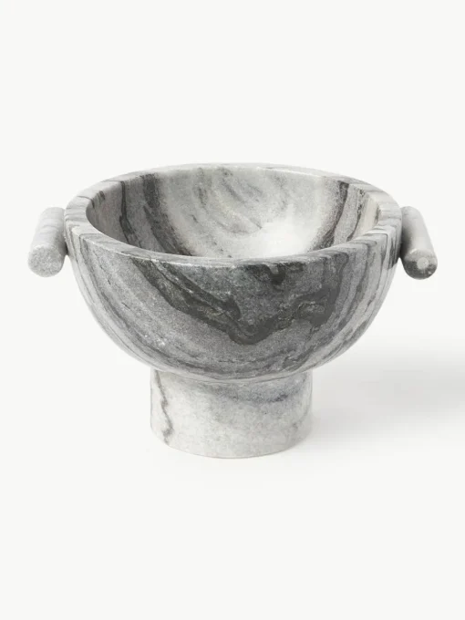 Decoratieve schaal Fossil van marmer, H 15 cm
