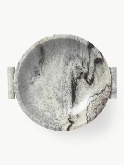 Decoratieve schaal Fossil van marmer, H 10 cm