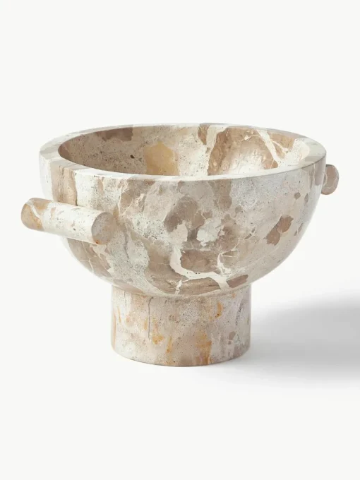 Decoratieve schaal Fossil van marmer, H 15 cm