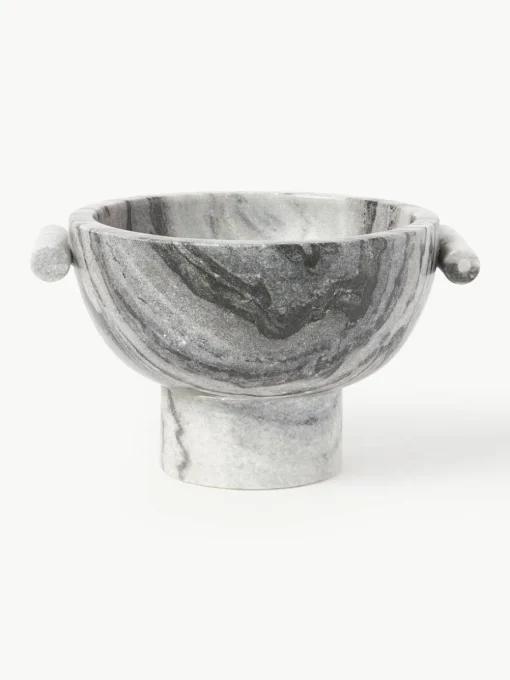 Decoratieve schaal Fossil van marmer, H 15 cm