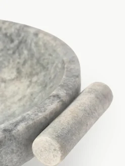 Decoratieve schaal Fossil van marmer, H 10 cm